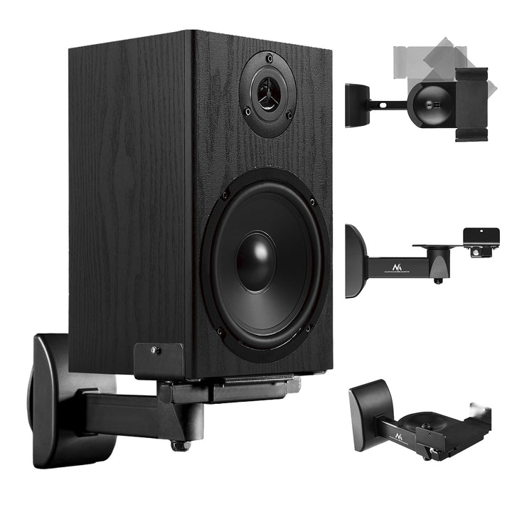 Set de suporturi / cârlige pentru difuzoare Maclean, universal, reglabil pe verticală +8°~-8° și pe orizontală +90°~-90°, max. 15 kg, MC-917