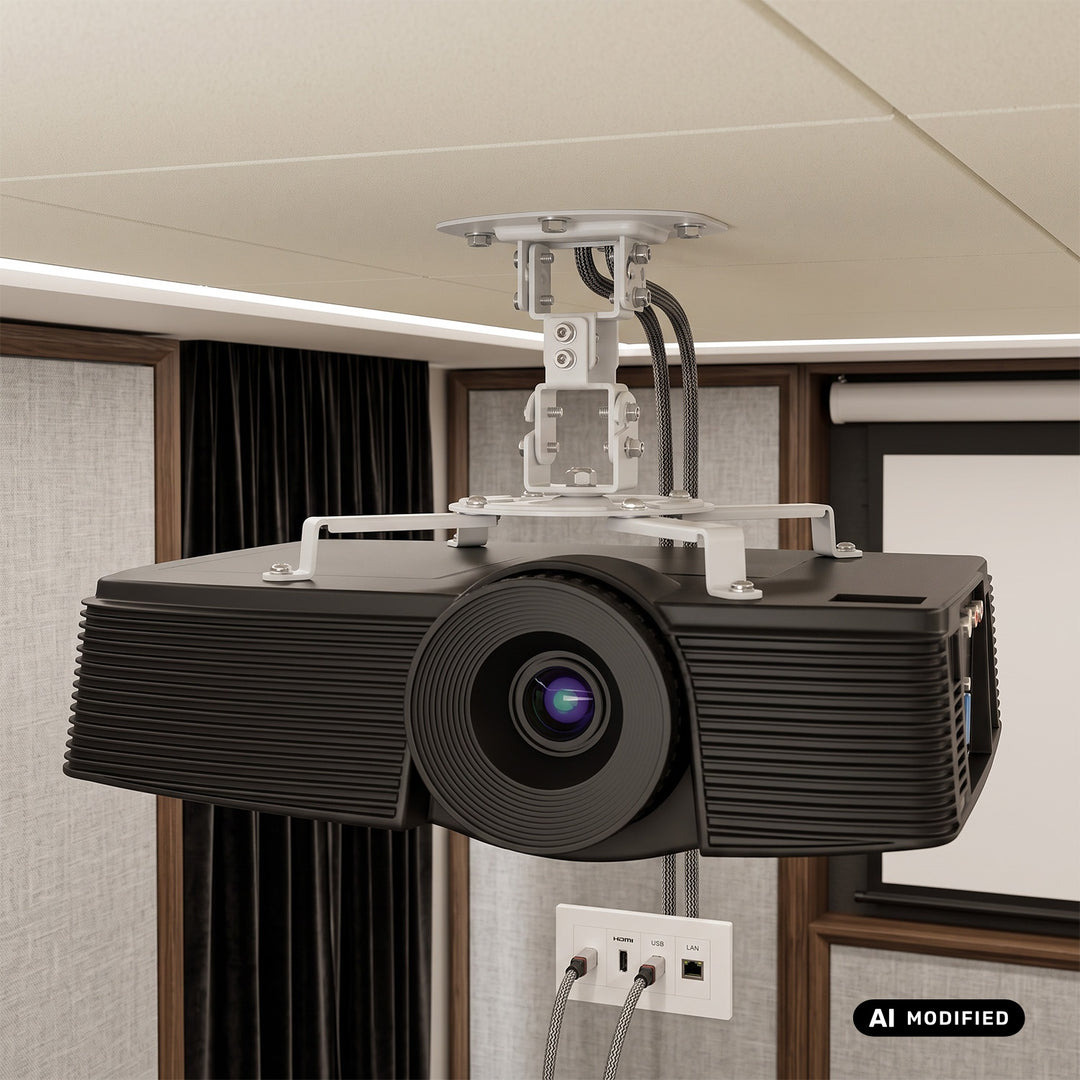 Suport / cârlig de tavan pentru proiector Maclean, 54~320 mm, până la 13,5 kg, rotație de 360 de grade MC-200 W