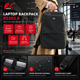 Rucsac pentru laptop NanoRS, 15,6", negru, 41x29x14, impermeabil RS202 B