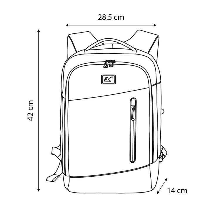 Rucsac pentru laptop NanoRS, 15,6", negru, 42x28,5x14, impermeabil RS204 B