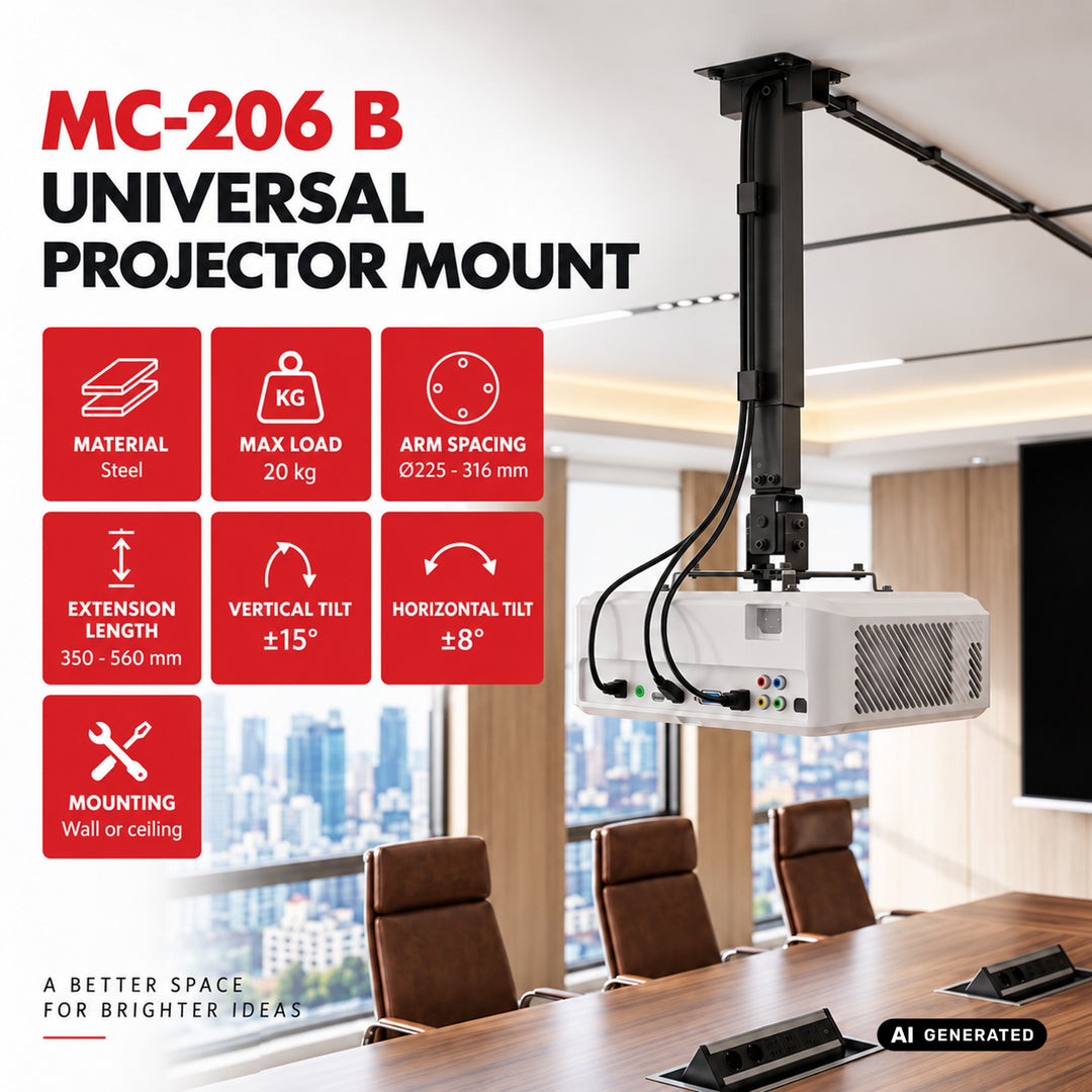 Suport / cârlig universal pentru proiector Maclean, negru, până la 20 kg, MC-206 B