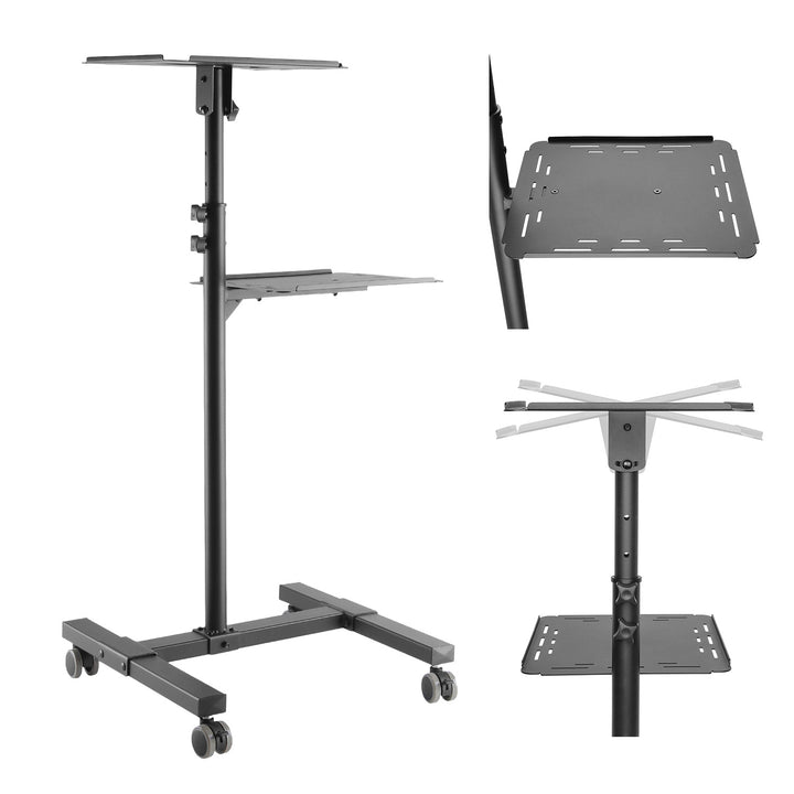 Măsuță mobilă pentru proiector/laptop Maclean, reglabilă, din oțel, max. 10 kg, MC-207