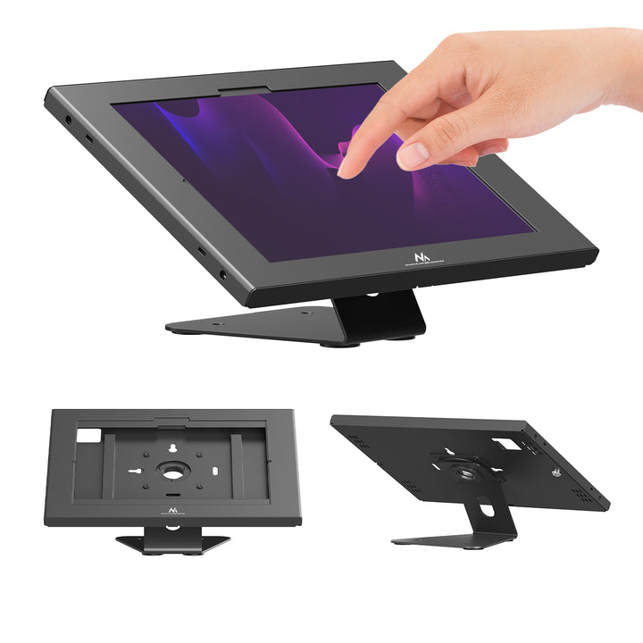 Suport publicitar pentru tabletă Maclean, cu sistem de blocare, 12,4"-13", iPad Air/Pro, Samsung Tab S10+/S9+/S8+/S7+, 257x350x22 mm, MC-956 B