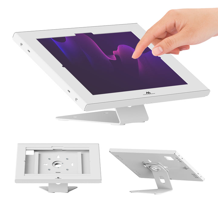 Suport publicitar pentru tabletă Maclean, cu sistem de blocare, 12,4"-13", iPad Air/Pro, Samsung Tab S10+/S9+/S8+/S7+, 257x350x22 mm, MC-956 W