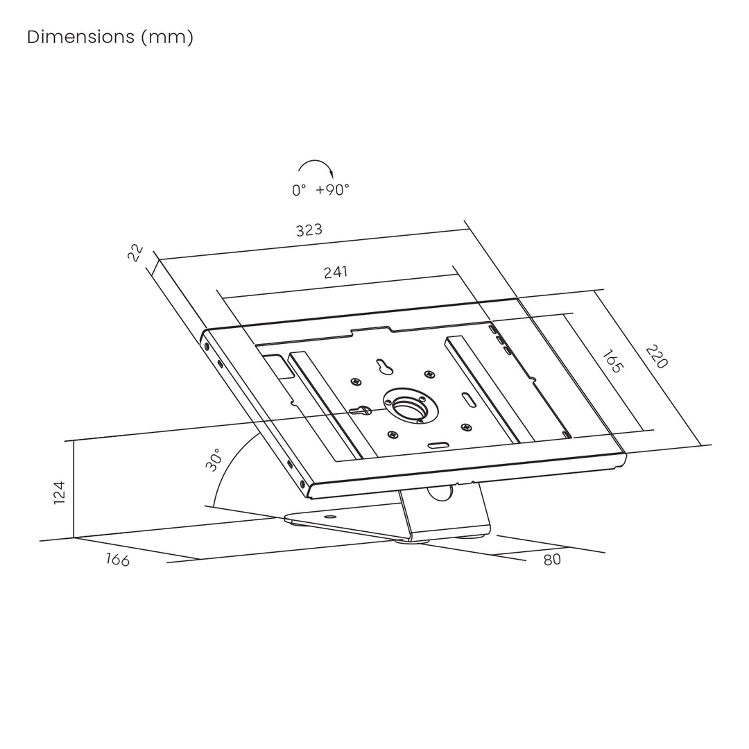 Suport publicitar pentru tabletă Maclean, cu sistem de blocare, 10,9"-11", iPad Air/Pro, Samsung Tab A și S Series, 220x323x22 mm, MC-957 B
