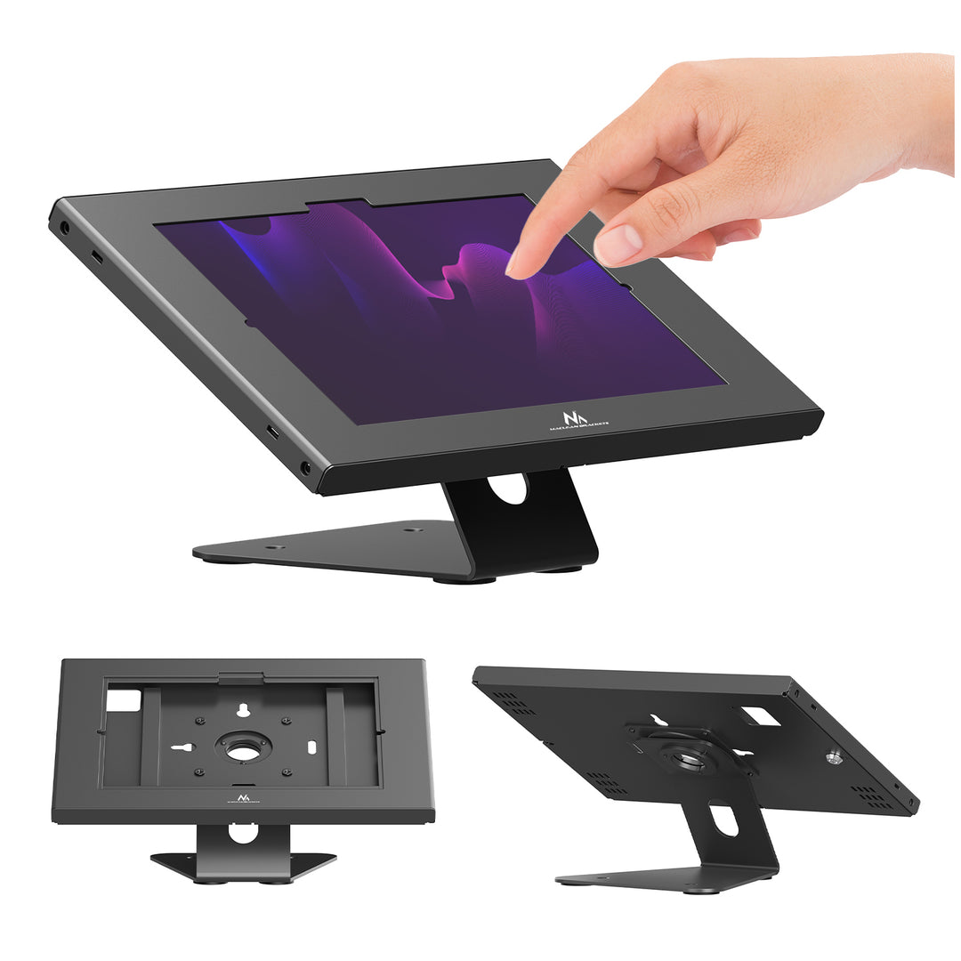 Suport publicitar pentru tabletă Maclean, cu sistem de blocare, 10,9"-11", iPad Air/Pro, Samsung Tab A și S Series, 220x323x22 mm, MC-957 B