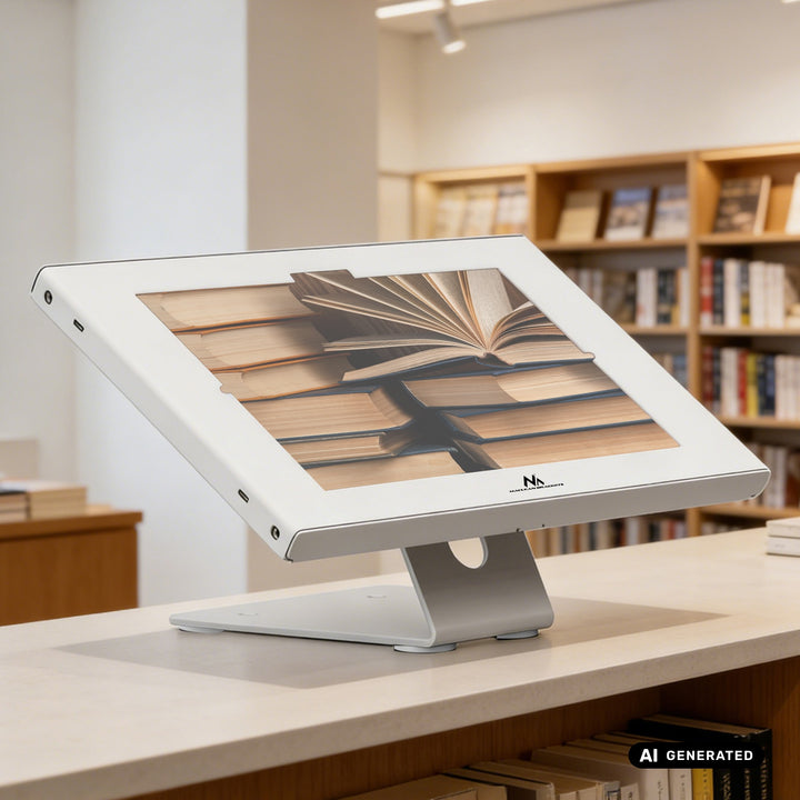 Suport publicitar pentru tabletă Maclean, cu sistem de blocare, 10,9"-11", iPad Air/Pro, Samsung Tab A&S Series, 220x323x22 mm, MC-957 W