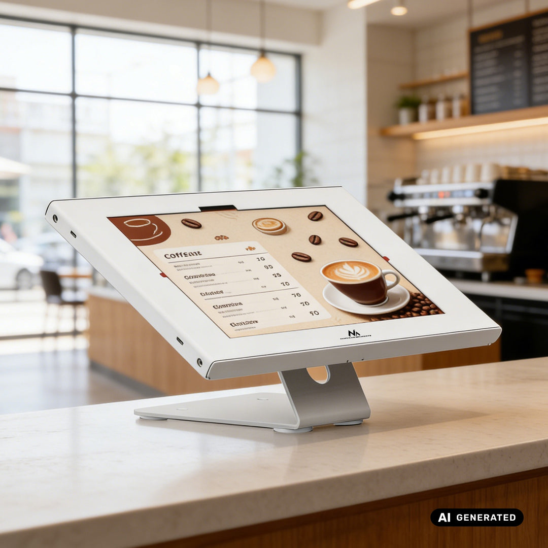 Suport publicitar pentru tabletă Maclean, cu sistem de blocare, 10,9"-11", iPad Air/Pro, Samsung Tab A&S Series, 220x323x22 mm, MC-957 W