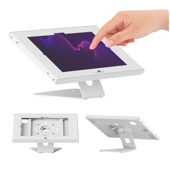 Suport publicitar pentru tabletă Maclean, cu sistem de blocare, 10,9"-11", iPad Air/Pro, Samsung Tab A&S Series, 220x323x22 mm, MC-957 W