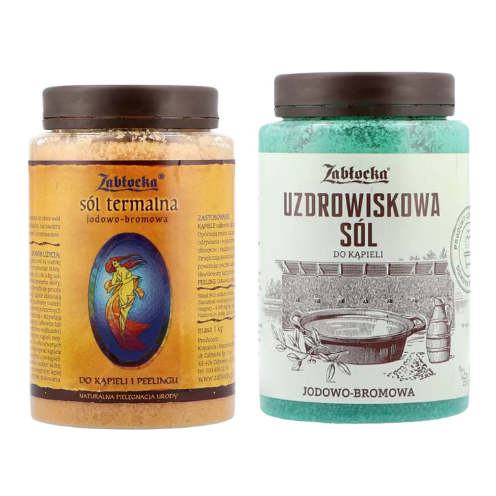 Sare termică cu iod și brom Zabłocka 1 kg + Sare spa cu iod și brom Zabłocka 1,2 kg