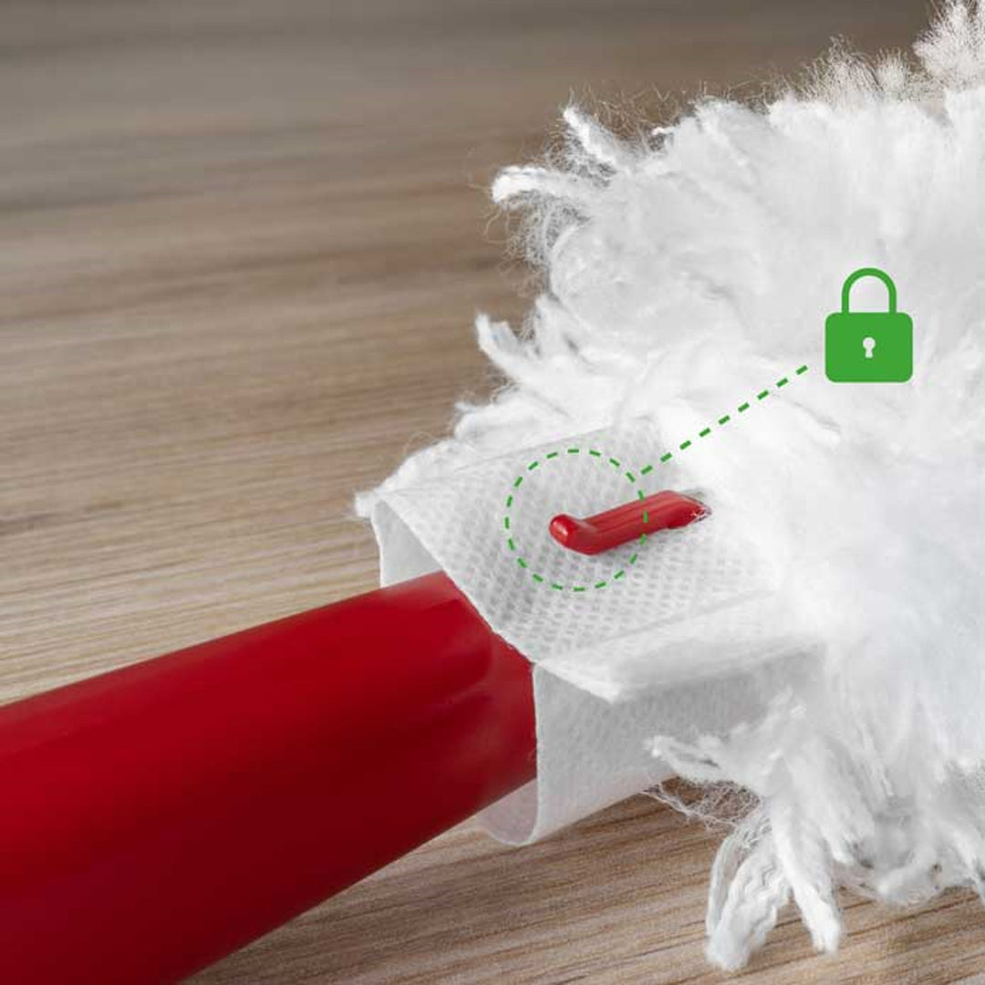 Vileda Flex&Catch făraș, cu mâner scurt, protecție antiderapantă, cap flexibil + 5 rezerve