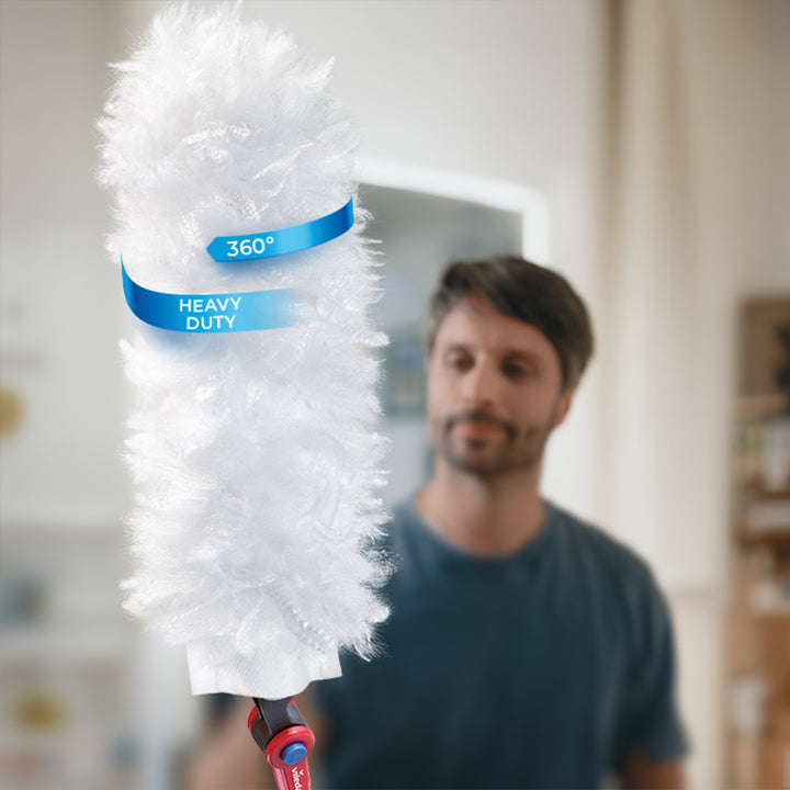 Vileda Flex&Catch făraș, cu mâner lung, protecție antiderapantă, cap flexibil + 5 rezerve pentru făraș