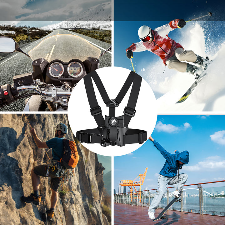 Rucsac cu lumină de semnalizare LED, telecomandă, rezistență la apă: telecomandă IPx5, rucsac IPX2 + bretele universale pentru sport, pentru telefon, aparat foto, camere GoPro și altele, mâner rotativ, MC-294