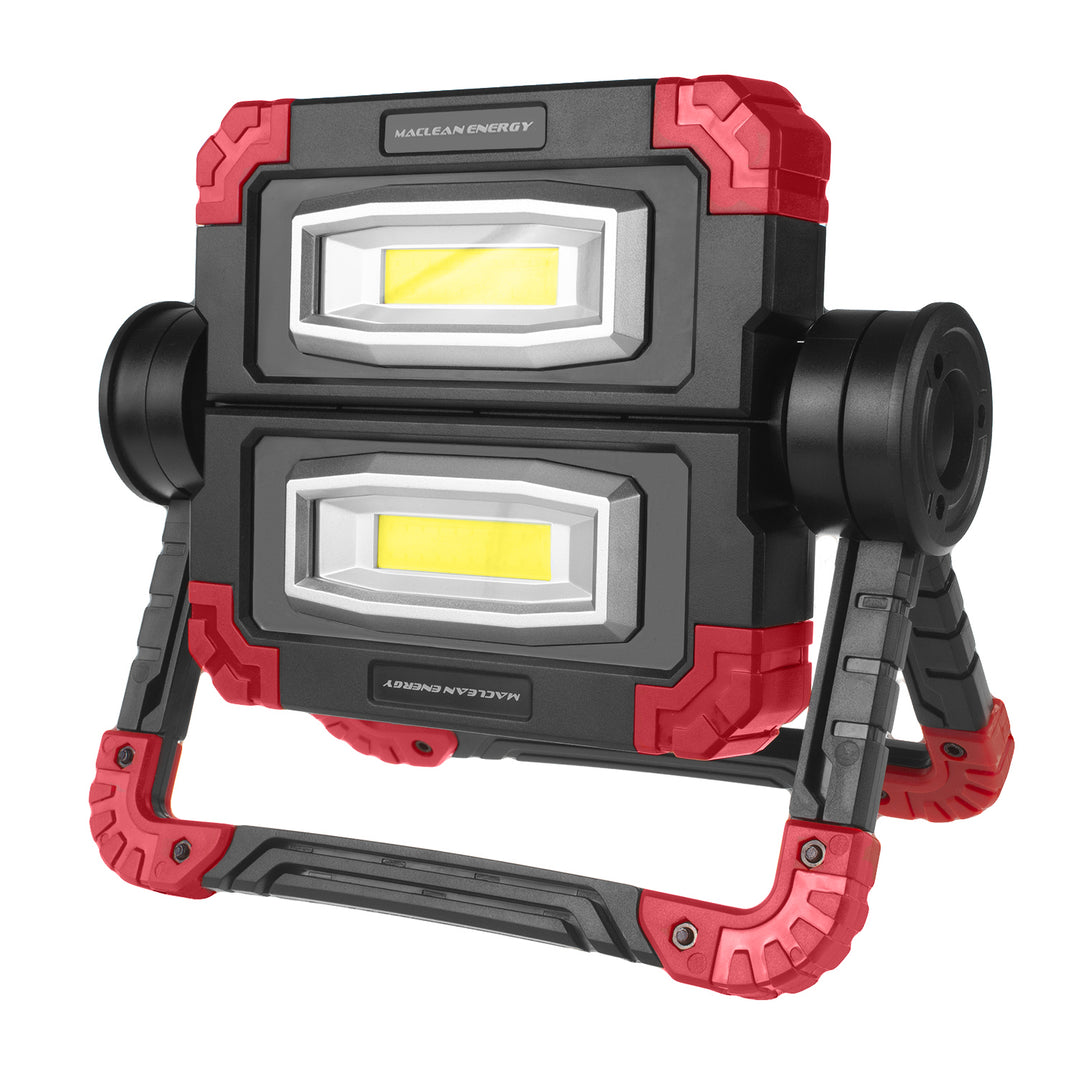 Lampă de lucru LED Maclean COB, 300 lm, 3 moduri de iluminare, temperatură de culoare 6500K, MCE439 2 bucăți + 8 baterii AA industriale Varta