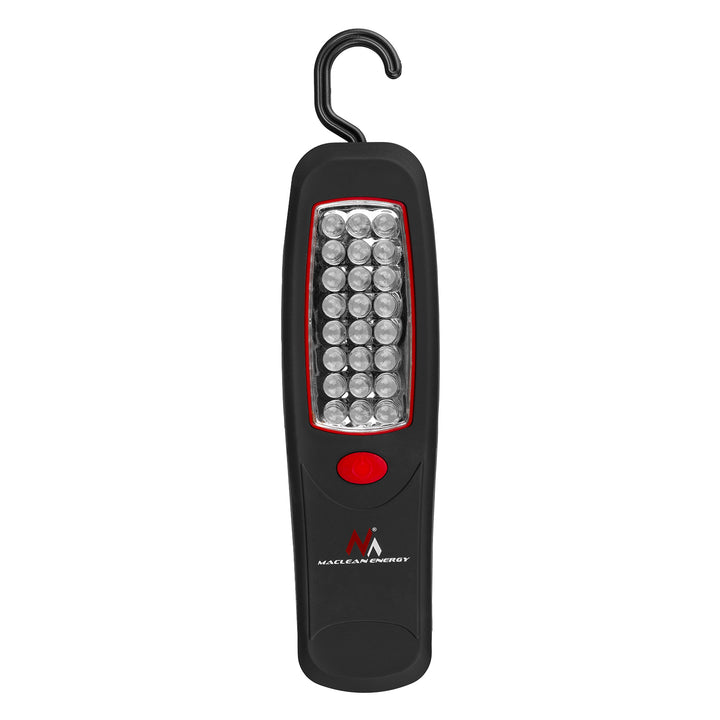 Lampă de atelier Maclean cu 24 LED-uri, magnet, cârlig, MCE03 2 bucăți + 6 baterii Varta Industrial LR6/AA R-06