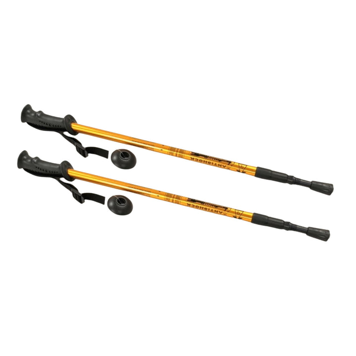 Bastoane din aluminiu pentru Nordic Walking, 65–135 cm, telescopice, aurii
