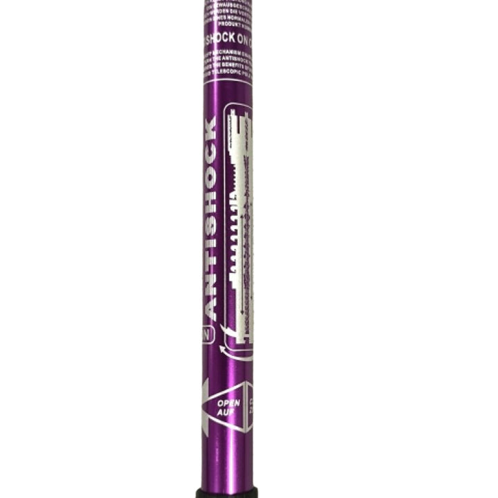 Bastoane din aluminiu pentru Nordic Walking, 65–135 cm, telescopice, violet
