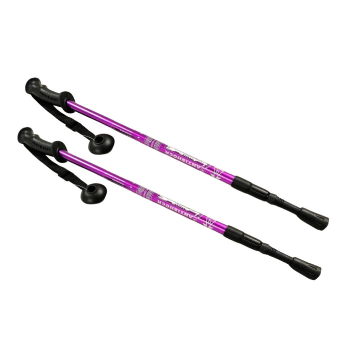 Bastoane din aluminiu pentru Nordic Walking, 65–135 cm, telescopice, violet