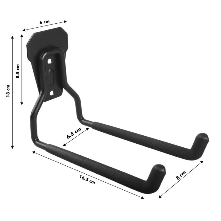 Suport/cârlig de perete Maclean pentru anvelope, unelte de grădinărit, scări, furtunuri, biciclete, oțel, sarcină maximă 35 kg, MC-440, 3 bucăți