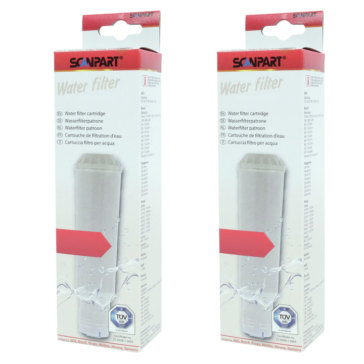 Filtru de apă pentru mașini de espresso cu filet Scanpart de la AEG, BSH, Krups, Melitta, Nivona, 2 bucăți