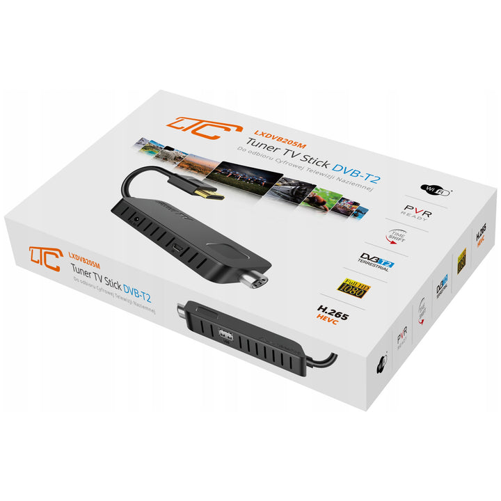 Tuner TV STICK DVB-T2 LTC, pentru televiziune terestră, calitate Full HD 1080, funcție TIMESHIFT, LXDVB213M