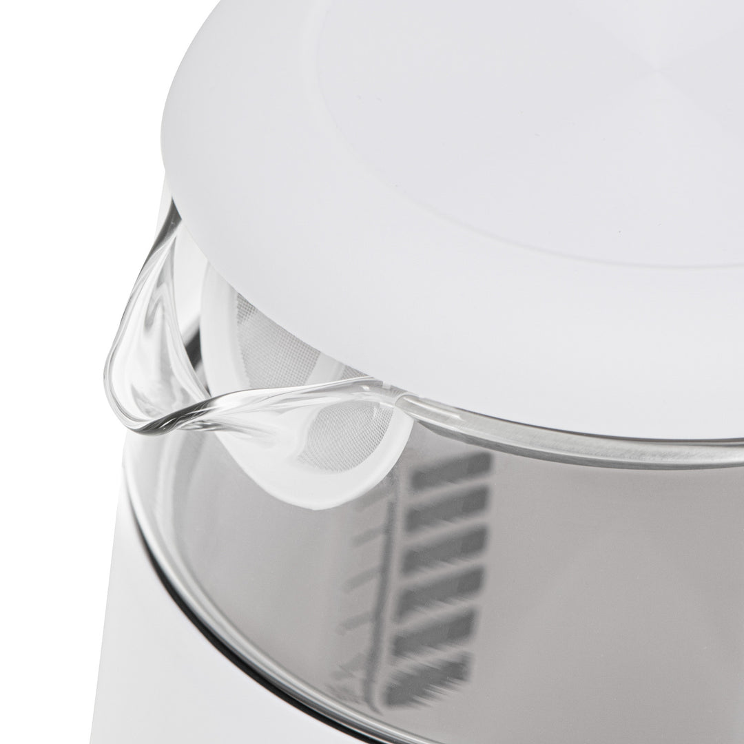 Ceainic electric din sticlă de 1,7 l cu control al temperaturii, LED, 40–100 °C, Adler AD 1305 WS alb
