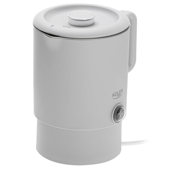 Ceainic electric Adler, ceainic de călătorie, pereți dubli, capacitate 0,8 l, putere maximă 650 W, gri, AD 1388