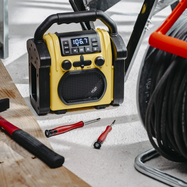 Radio pentru șantier Adler, Bluetooth 5.1, IPX 54, putere 10 W, AD 1911