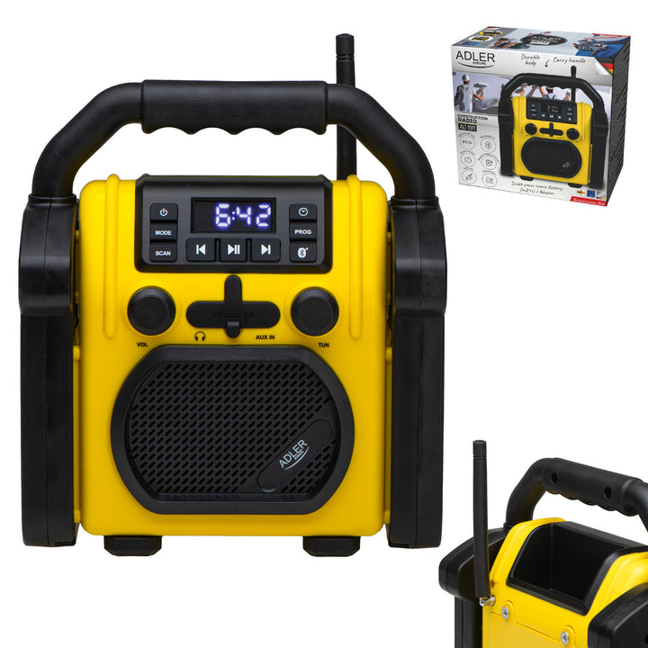 Radio pentru șantier Adler, Bluetooth 5.1, IPX 54, putere 10 W, AD 1911