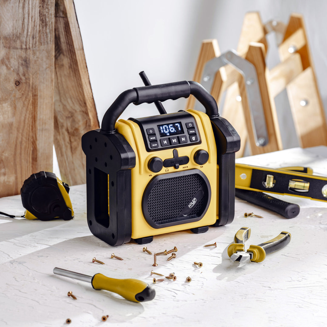 Radio pentru șantier Adler, Bluetooth 5.1, IPX 54, putere 10 W, AD 1911