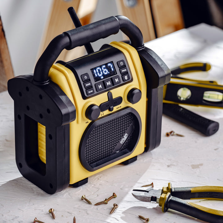 Radio pentru șantier Adler, Bluetooth 5.1, IPX 54, putere 10 W, AD 1911