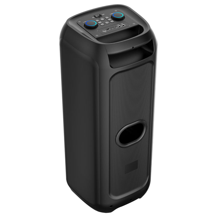 Difuzor Bluetooth mare, 120 W RMS/1400 W PMPO, două difuzoare de 8", egalizator, funcție karaoke, carduri MP3/microSD, USB, AUX, BT 5.3+EDR, afișaj, LED, baterie încorporată, telecomandă, MT3185