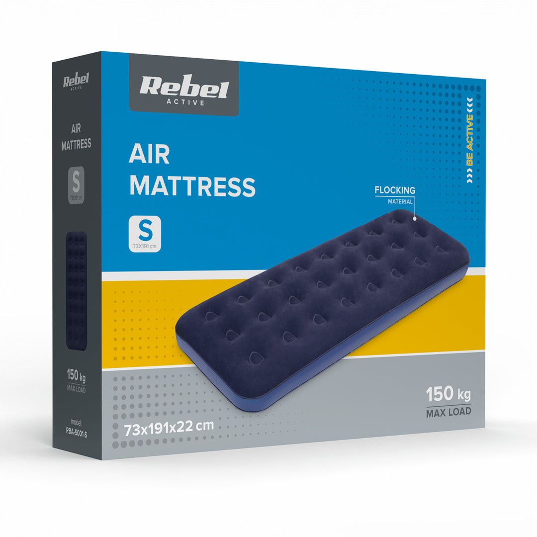 Saltea gonflabilă REBEL ACTIVE, dimensiuni 191x73x22 cm, RBA-5001-S