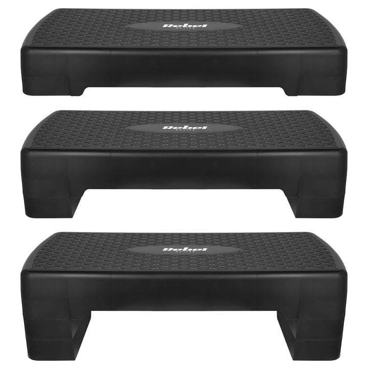Rebel Active aerobic și fitness step, 3 trepte, 68 cm, negru, RBA-3227-BK