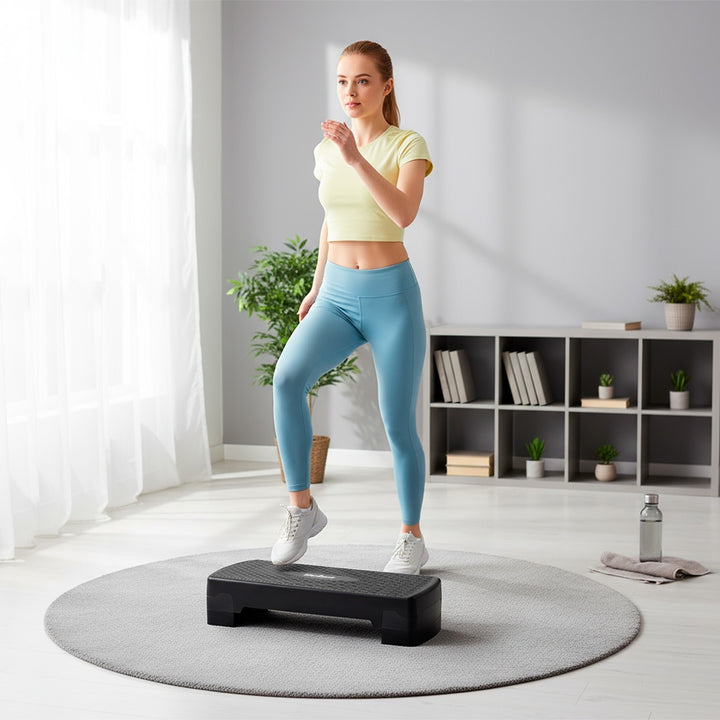 Rebel Active aerobic și fitness step, 3 trepte, 68 cm, negru, RBA-3227-BK