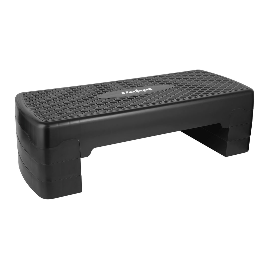 Rebel Active aerobic și fitness step, 3 trepte, 68 cm, negru, RBA-3227-BK