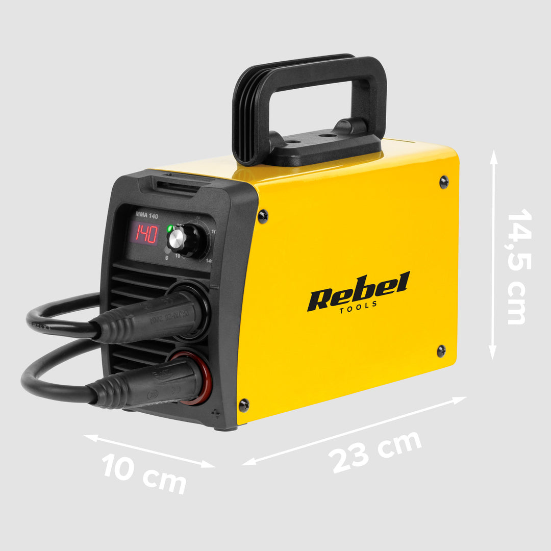 Aparat de sudură Rebel, MMA, afișaj LED, IP21S, 10–140 A, RB-1040