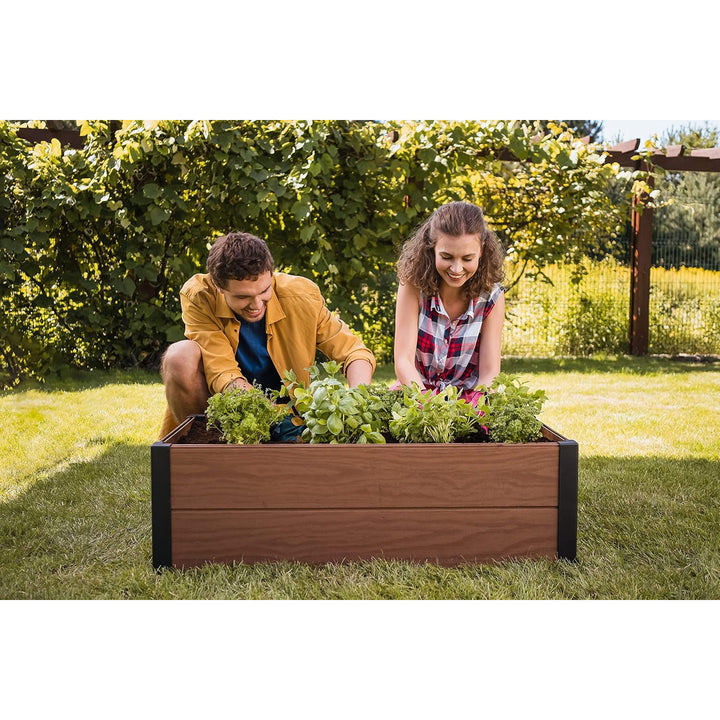 Keter Maple bordură de grădină, plastic, maro, dimensiuni 106x106x32 cm, rezistentă la intemperii, 249299
