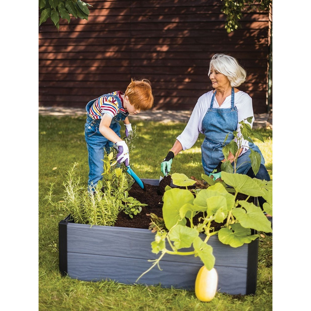 Keter Maple bordură de grădină, plastic, gri, dimensiuni 106x106x32 cm, rezistentă la intemperii, 249298