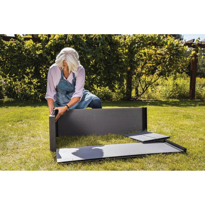 Keter Maple bordură de grădină, plastic, gri, dimensiuni 106x50x32 cm, rezistentă la intemperii, 249296