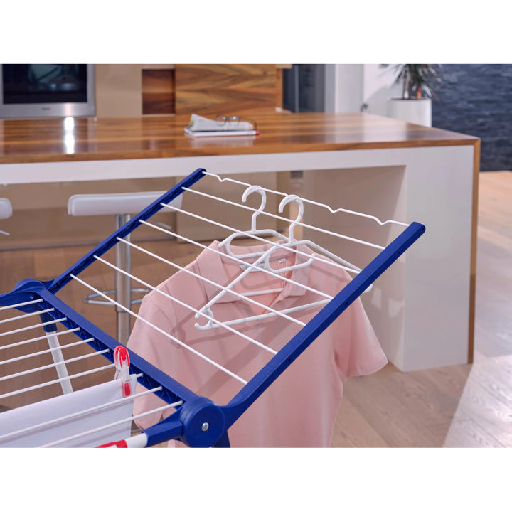 Leifheit Pegasus 200 Solid Comfort Uscător de rufe, lungime linie 20 m, picioare antiderapante, rezistent la intemperii, 2 cleme pentru rufe, 81516