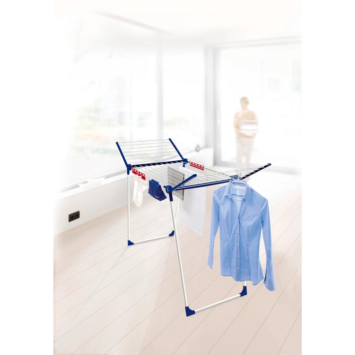 Leifheit Pegasus 200 Solid Comfort Uscător de rufe, lungime linie 20 m, picioare antiderapante, rezistent la intemperii, 2 cleme pentru rufe, 81516