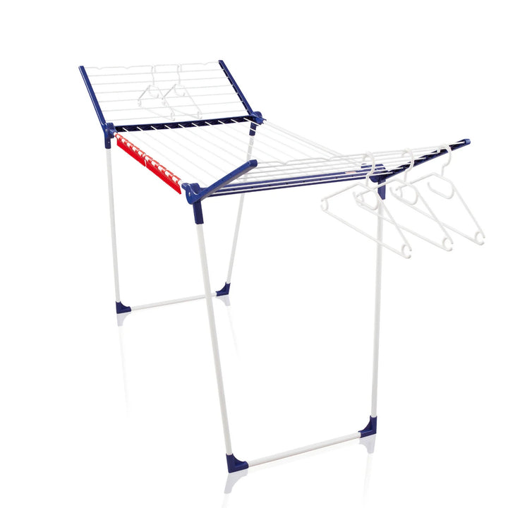 Leifheit Pegasus 200 Suport de uscare solid, lungime linie 20 m, picioare paralele stabile, rezistent la intemperii, 2 cleme pentru rufe, 81520