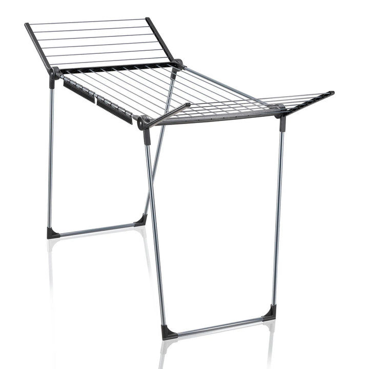 Leifheit Pegasus 180 Solid Black Uscător de rufe, lungime linie 18 m, picioare paralele stabile, rezistent la intemperii, 2 cleme pentru rufe, 81589