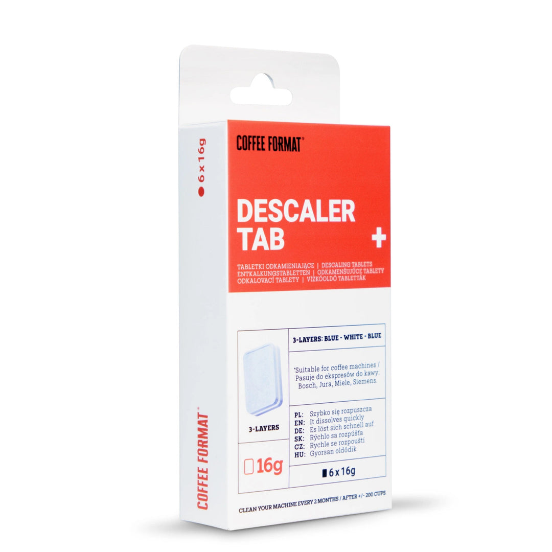 Tablete de decalcifiere pentru mașini de cafea, Coffee Format Descaler Tab+ 6x16g