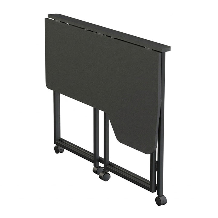Birou pliabil Maclean, negru, mobil, 100x65 cm, max. 50 kg, în formă de L, MC-1250 L/B