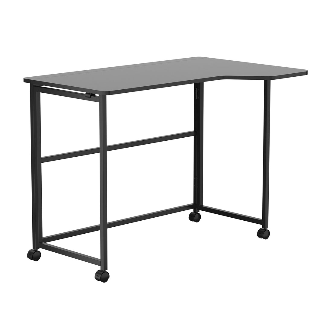 Birou pliabil Maclean, negru, mobil, 100x65 cm, max. 50 kg, în formă de L, MC-1250 L/B
