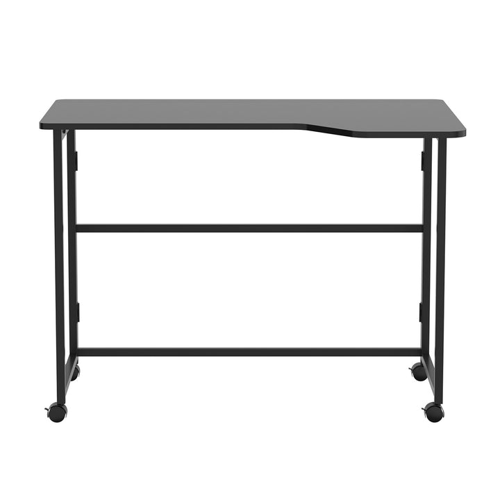Birou pliabil Maclean, negru, mobil, 100x65 cm, max. 50 kg, în formă de L, MC-1250 L/B