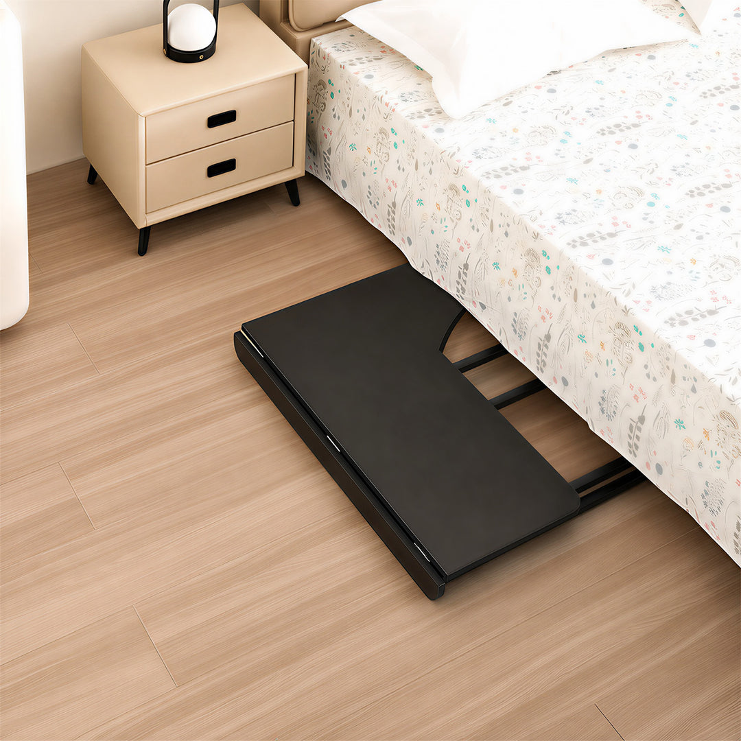 Birou pliabil Maclean, negru, mobil, 100x65 cm, max. 50 kg, în formă de L, MC-1250 L/B