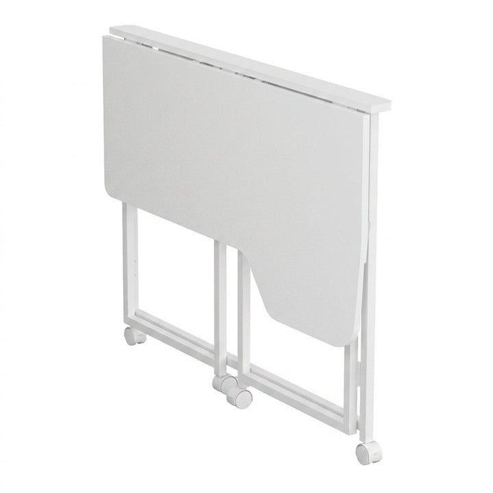 Birou pliabil Maclean, alb, mobil, 100x65 cm, max. 50 kg, în formă de L, MC-1250 L/W